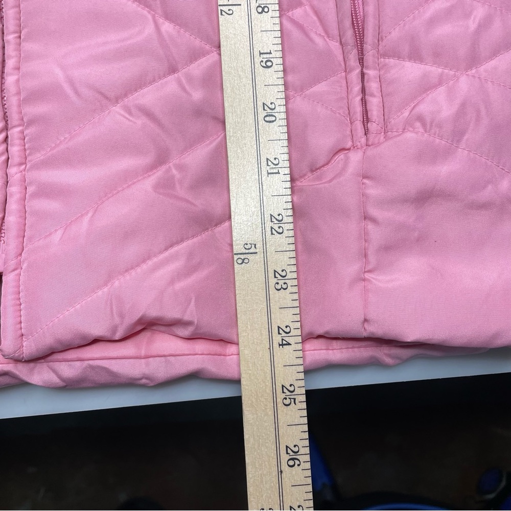 Annie USA Quilted Pink Detachable Hood Zip Puffer Jacket Teen Misses Jrs Size M - Picture 5 of 11